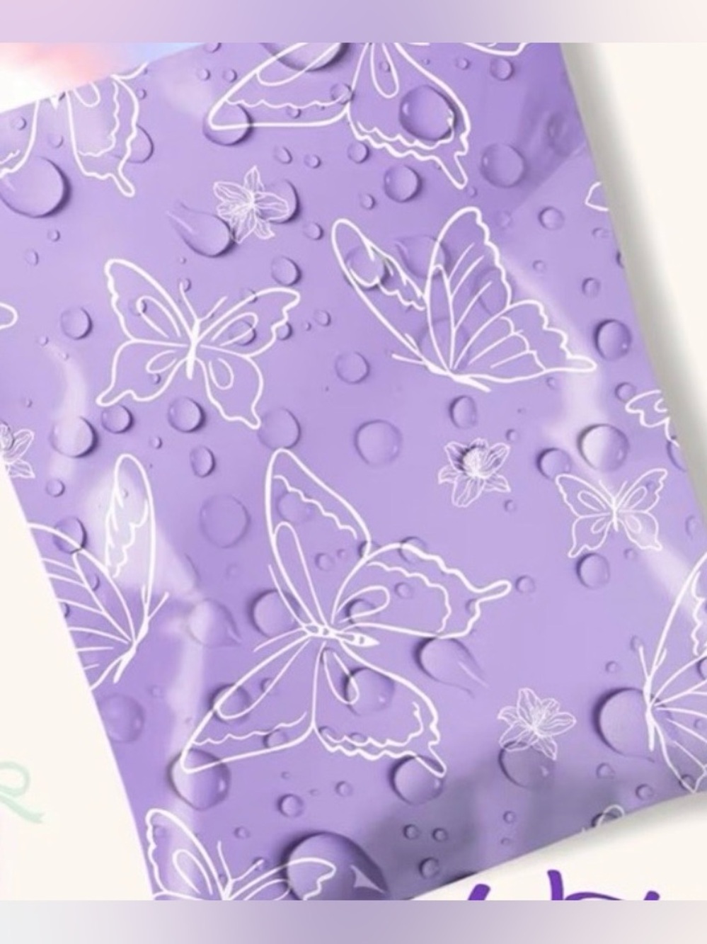 Polymailers: (15) 14.5x19 Purple Butterfly